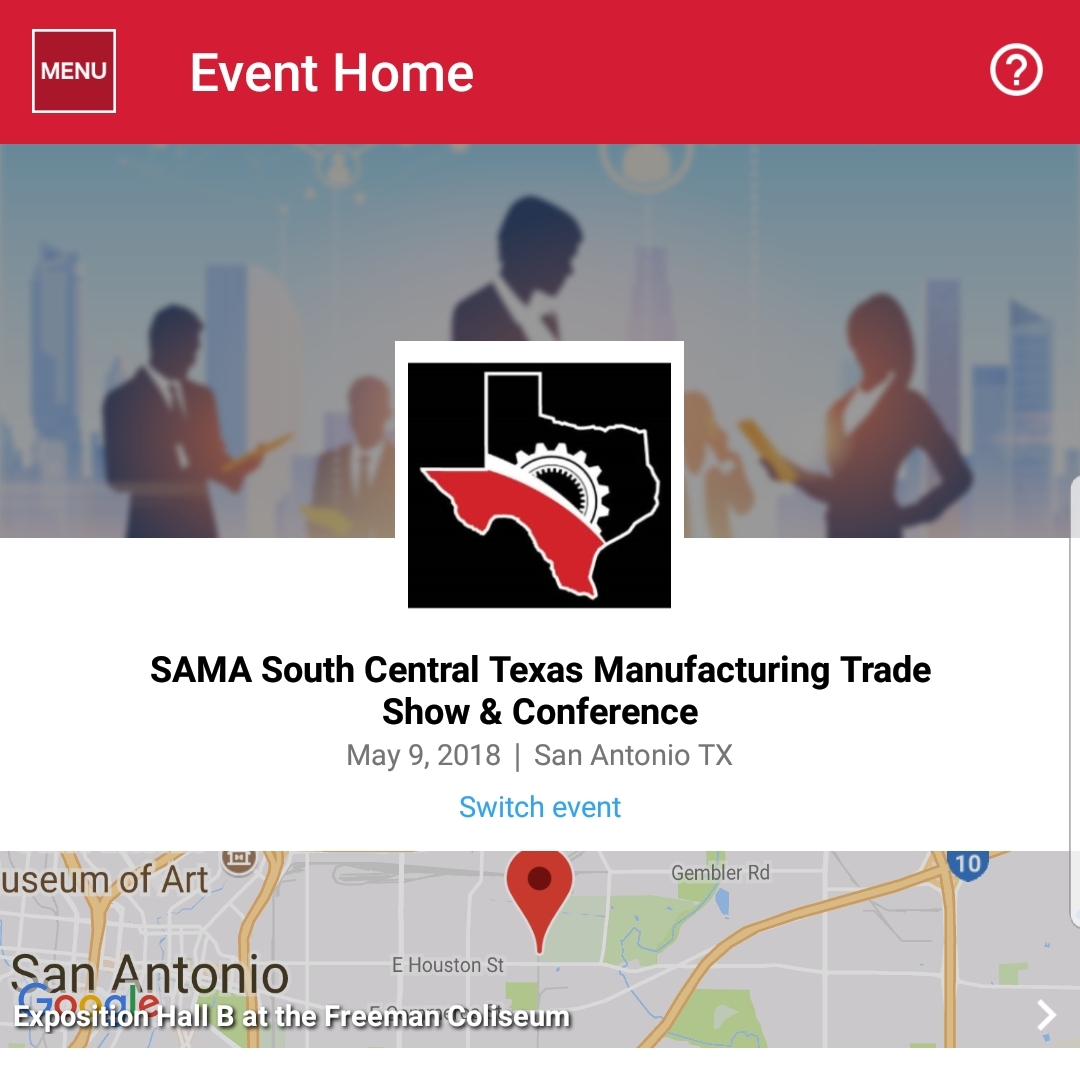 SAMA Trade Show on the Whova Event mobile app.